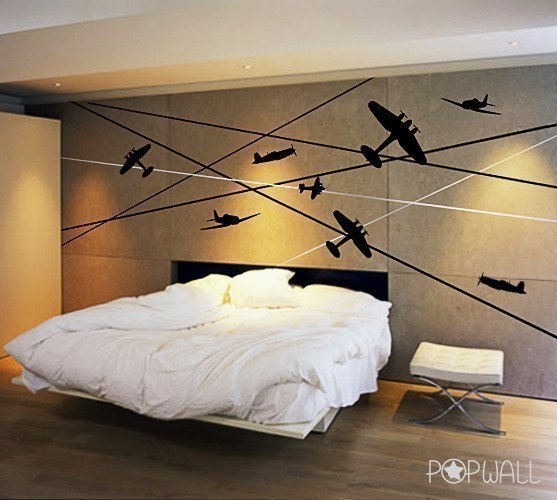 Battle Planes - 011- Vinyl sticker wall decal children playroom