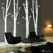 Wall Decal Sticker Art - Birch Tree Wall Decal - 10 FREE BIRDS -075
