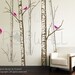 Removable Vinyl wall sticker decal art - Birch Forest Trees ( 5 TREES ) - 068