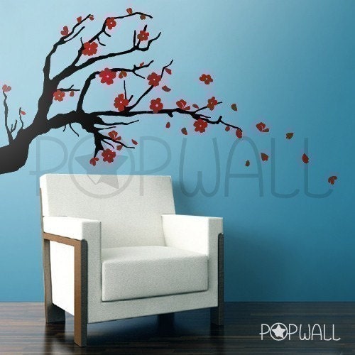 Vinyl Wall Sticker Wall Decals Tree Decal - Cherry Blossom Branch - Popwall design - 005
