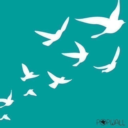 Vinyl Wall Art Decal -Flying Birds  - 008