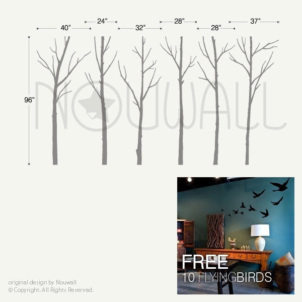 Original- Tree Wall Decals Wall Stickers Winter Trees Wall decal - 036