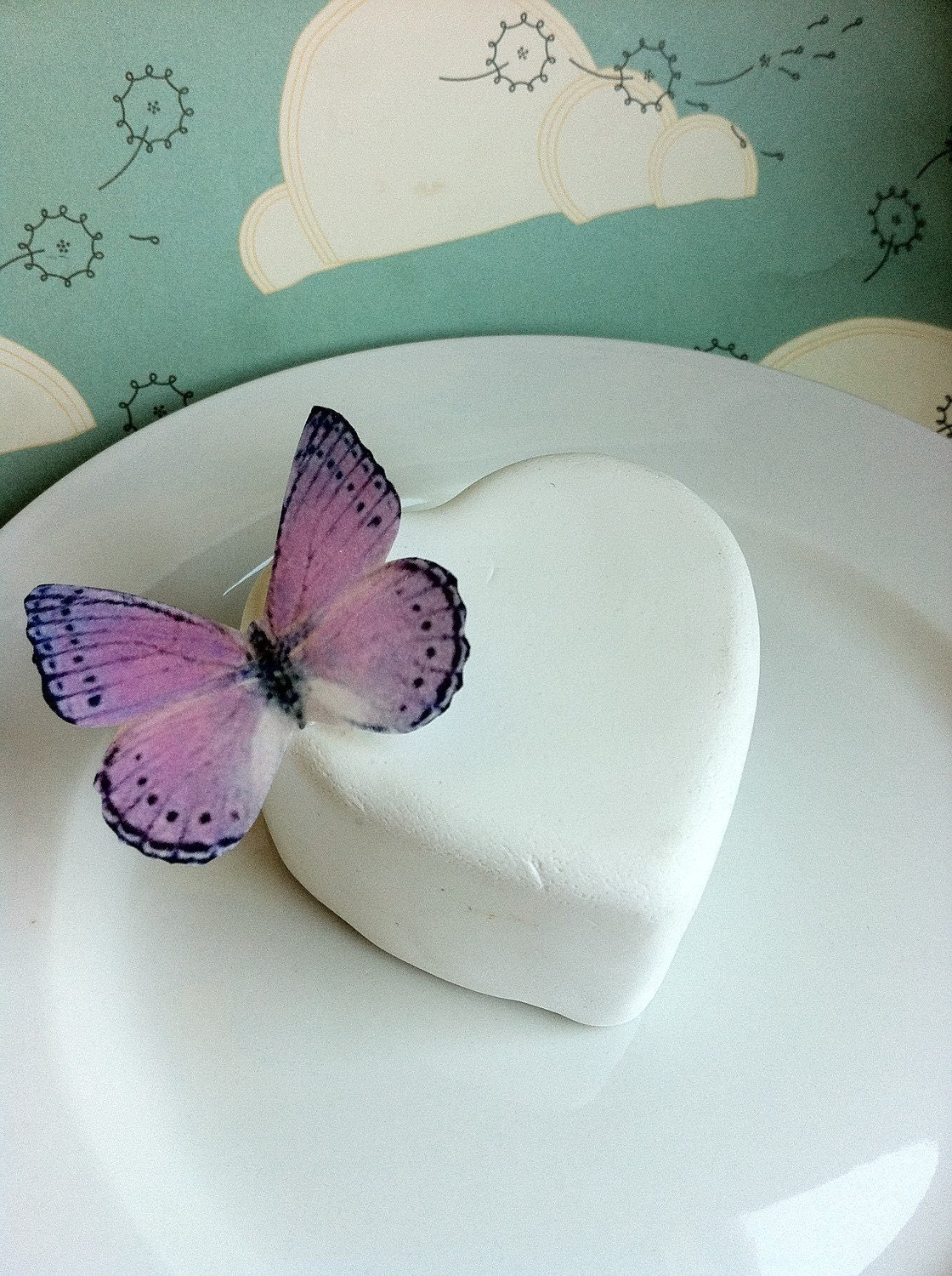 Light Purple and Black Edible Butterfy Cupcake Topper - Wedding Cake Decoration - SugarRobot