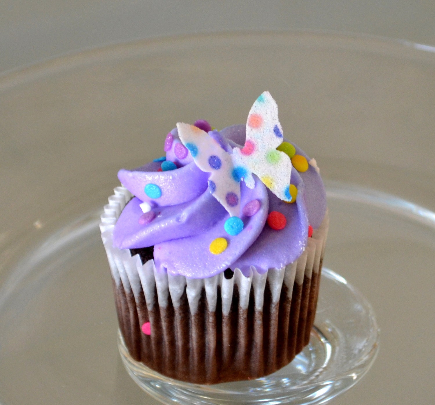 Edible Mini Butterflies - Rainbow Polka Dots 2 dozen - Cake & Cupcake toppers - Food Accessories - SugarRobot