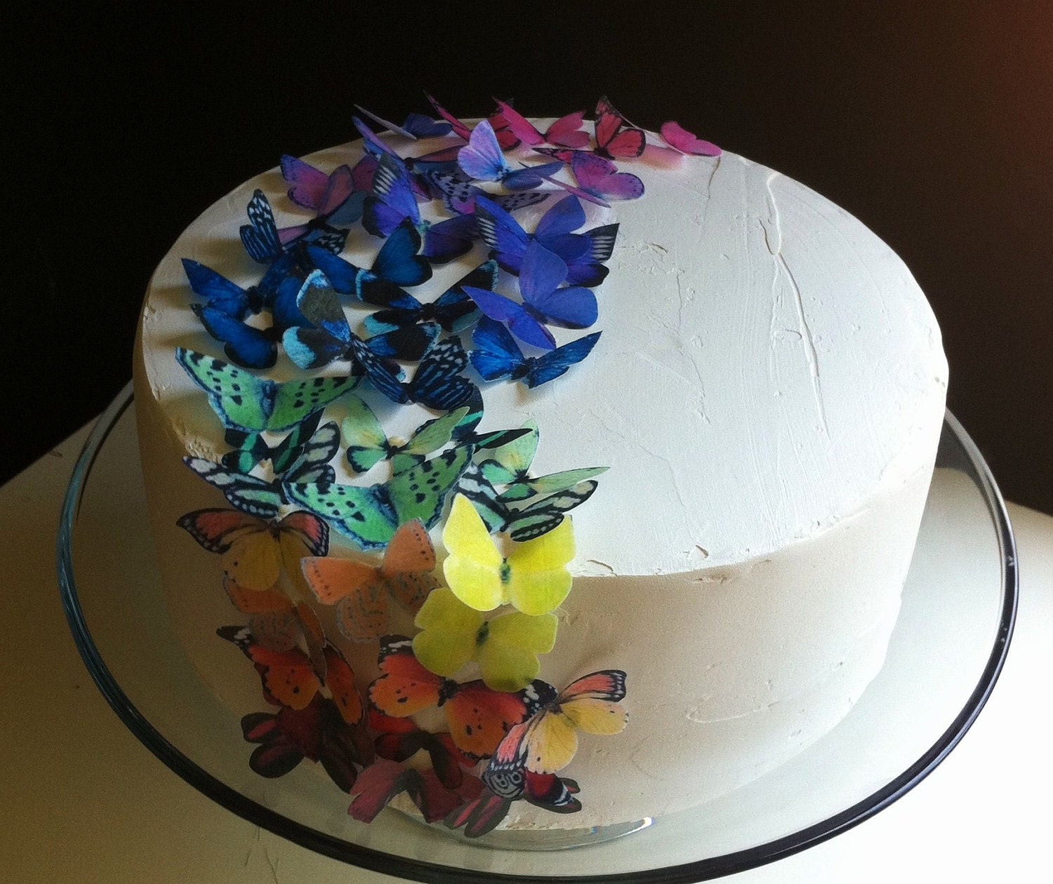 EDIBLE Butterflies The Original - Rainbow Collection 50 small - Cake & Cupcake toppers - PRECUT and Ready to Use