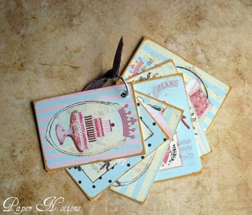 Shabby Chic Gift Tags--Birthday--Collage--Butterfly--Cake--Ballerina--Dress Up--Bird--Cupcake--Cherry on Top--Heart--Tea Party--Princess
