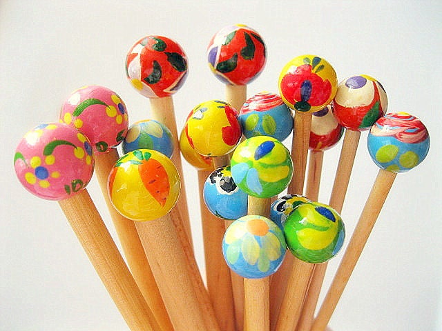 Wooden knitting needles set, 10 inches long...25.5mm long, handmade