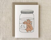 Love / Anniversary Card - Heart in a Jar