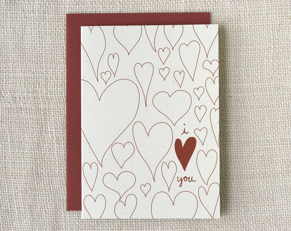 Love / Anniversary Card - Doodle Hearts