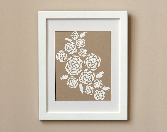 Limited Edition Screen Print - White Roses