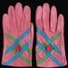 Vintage 60s Pink Kid Gloves // Lime Green and Blue Small - size 6 1/2