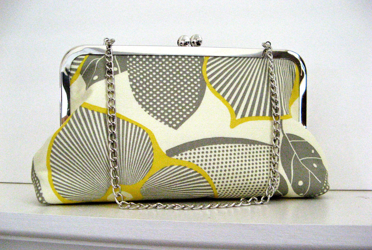 CLUTCH PURSE with CHAIN  Handmade for Bridesmaids or You in Amy Butler Optics or choose your own fabric