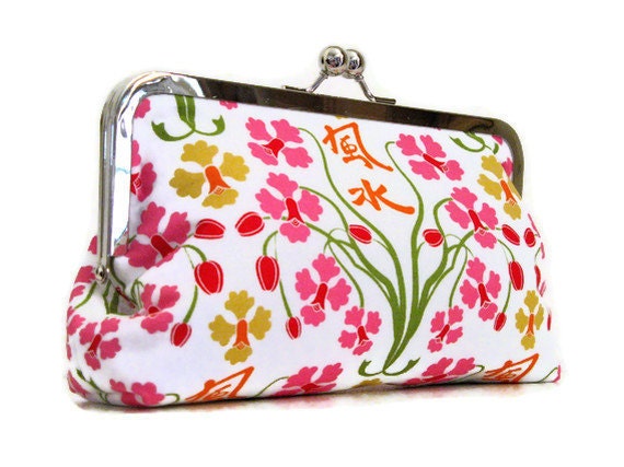 Pink and Green CLUTCH PURSE by Cutiegirlie