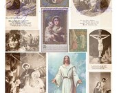 Digital Collage Sheets Vintage Religious, Christian, Christ -  Scenes, Tags, Cards, Clipart, Illustrations and Labels