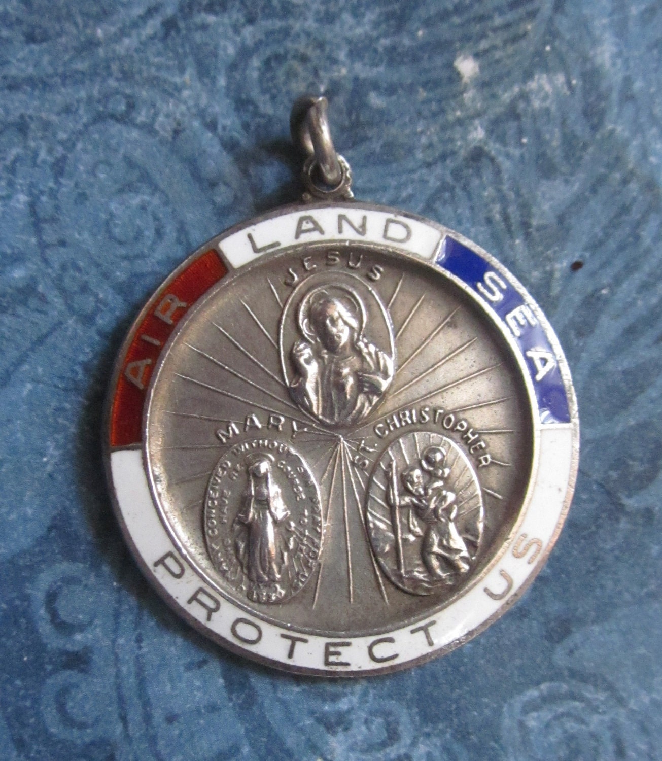 Antique Religious Medal Sterling Enamel US by davidjp1927 on Etsy