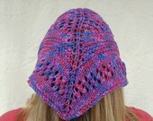 Purple Knit Lace Bandana - Women's Pink Purple Blue Brown Headscarf Headcovering Headband