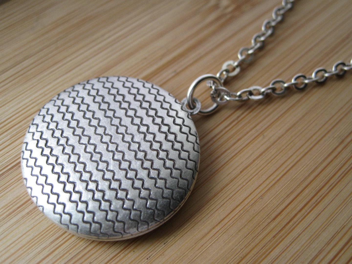 SALE Locket Up Antique Silver Pendant Necklace by Marley Jane Silver flat chain