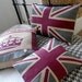 hand printed New  rustic union jack  flag cover