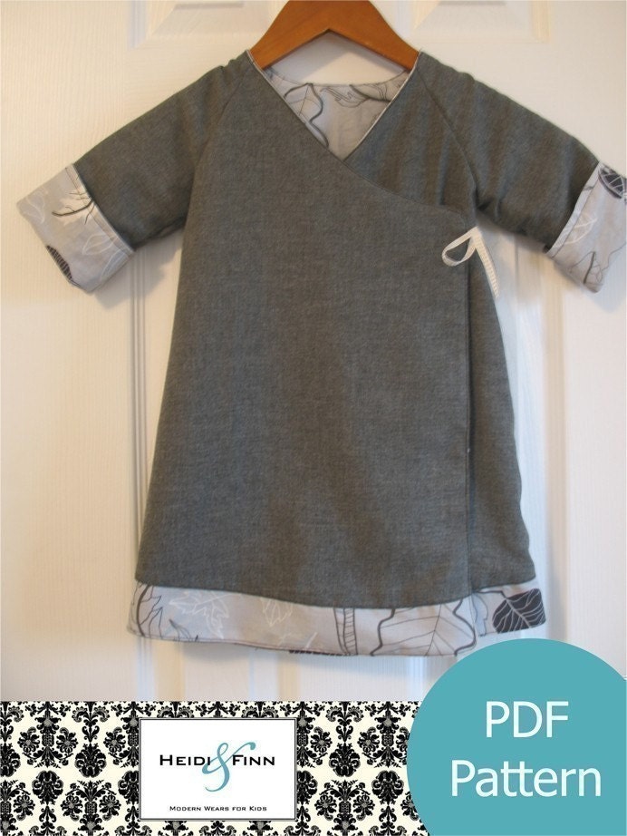 Sweet Wrap Reversible Dress pattern and tutorial 12m-6T kimono style EASY SEW