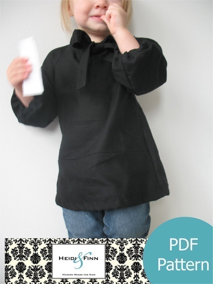 Girly little blouse pattern and tutorial PDF 12M-5T easy sew epattern