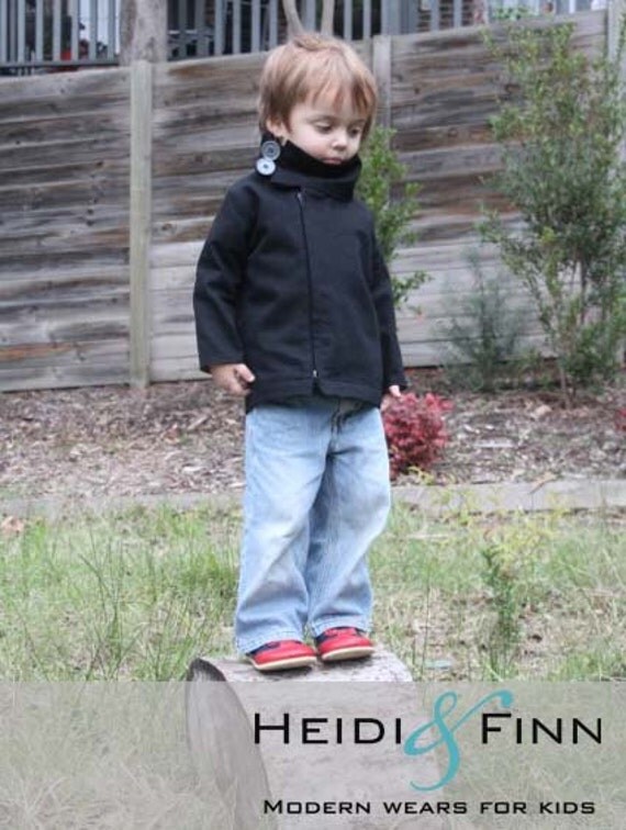 NEW Urban Weekender Coat pattern and tutorial 12M - 5T PDF pattern boy girl modern zipper jacket cowl
