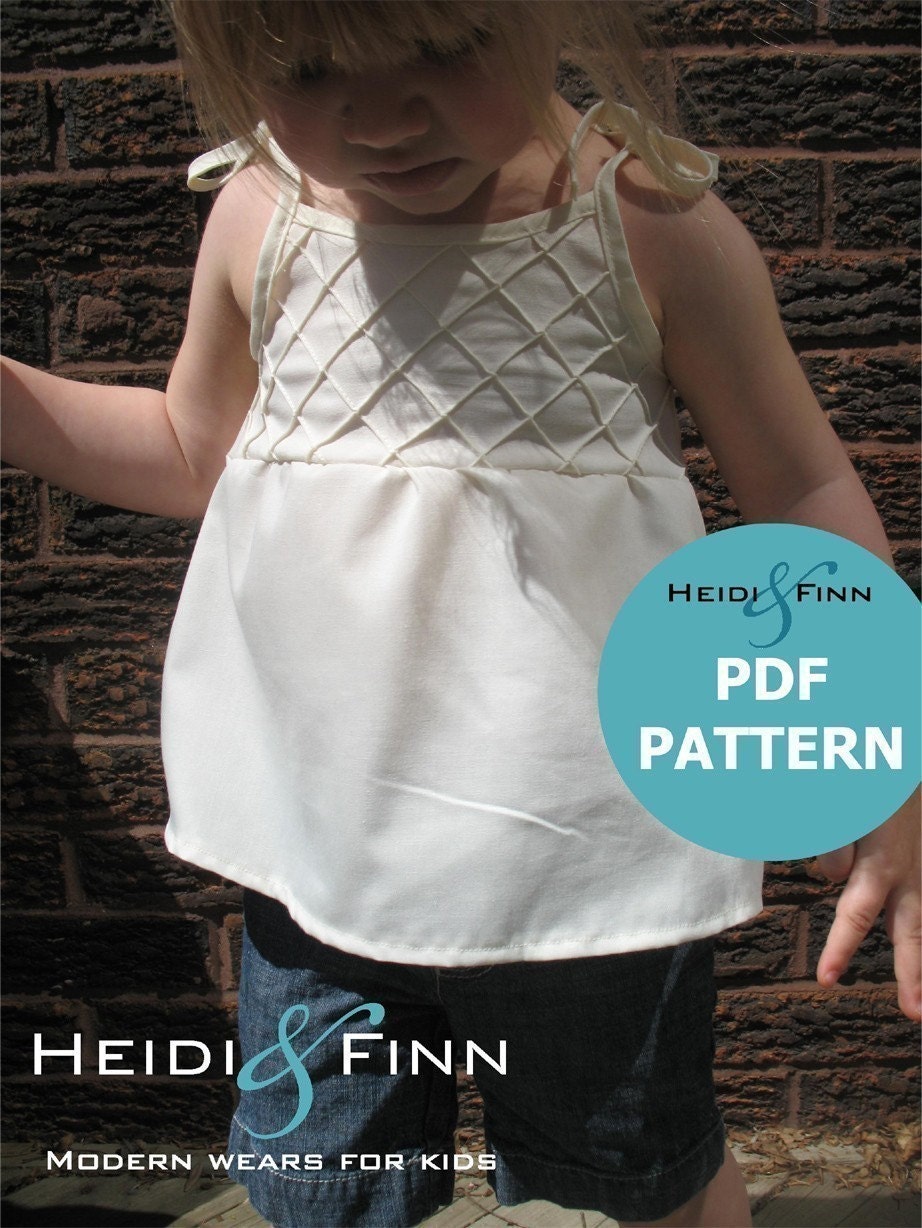 CrissCross Top PDF pattern and tutorial 6M-5T tank shirt pintuck