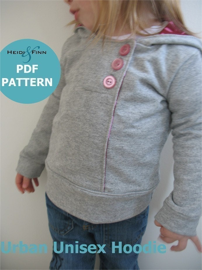 Urban Unisex Hoodie pattern and tutorial 6M - 5T PDF pattern boy girl