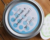 Canning or Favor Labels/Stickers for Mason Jars - Dots Design Set of 2-inch or 2.5-inch Round