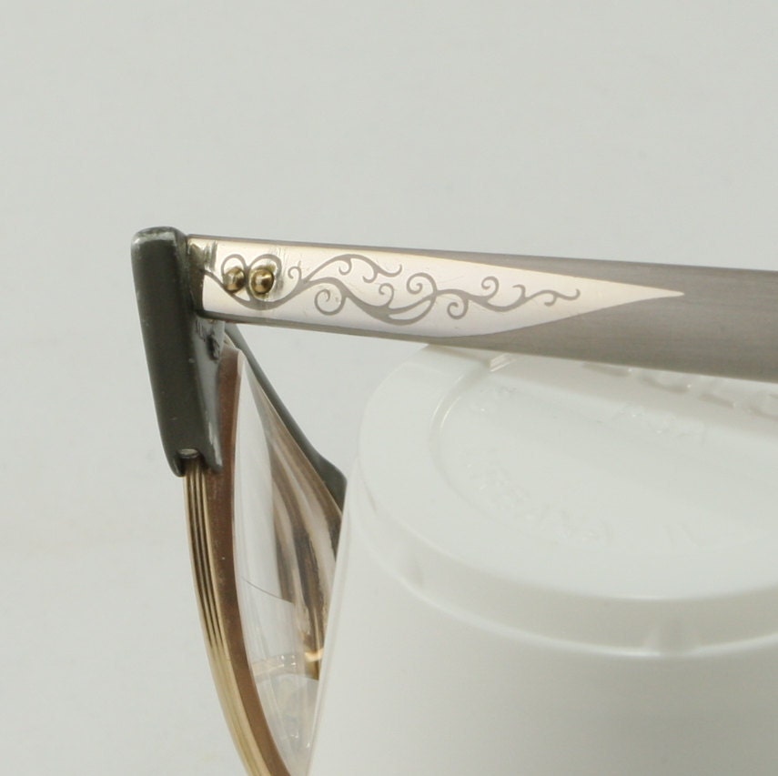 Vintage Shuron Cats Eye 1950 s Aluminum Glasses Frames