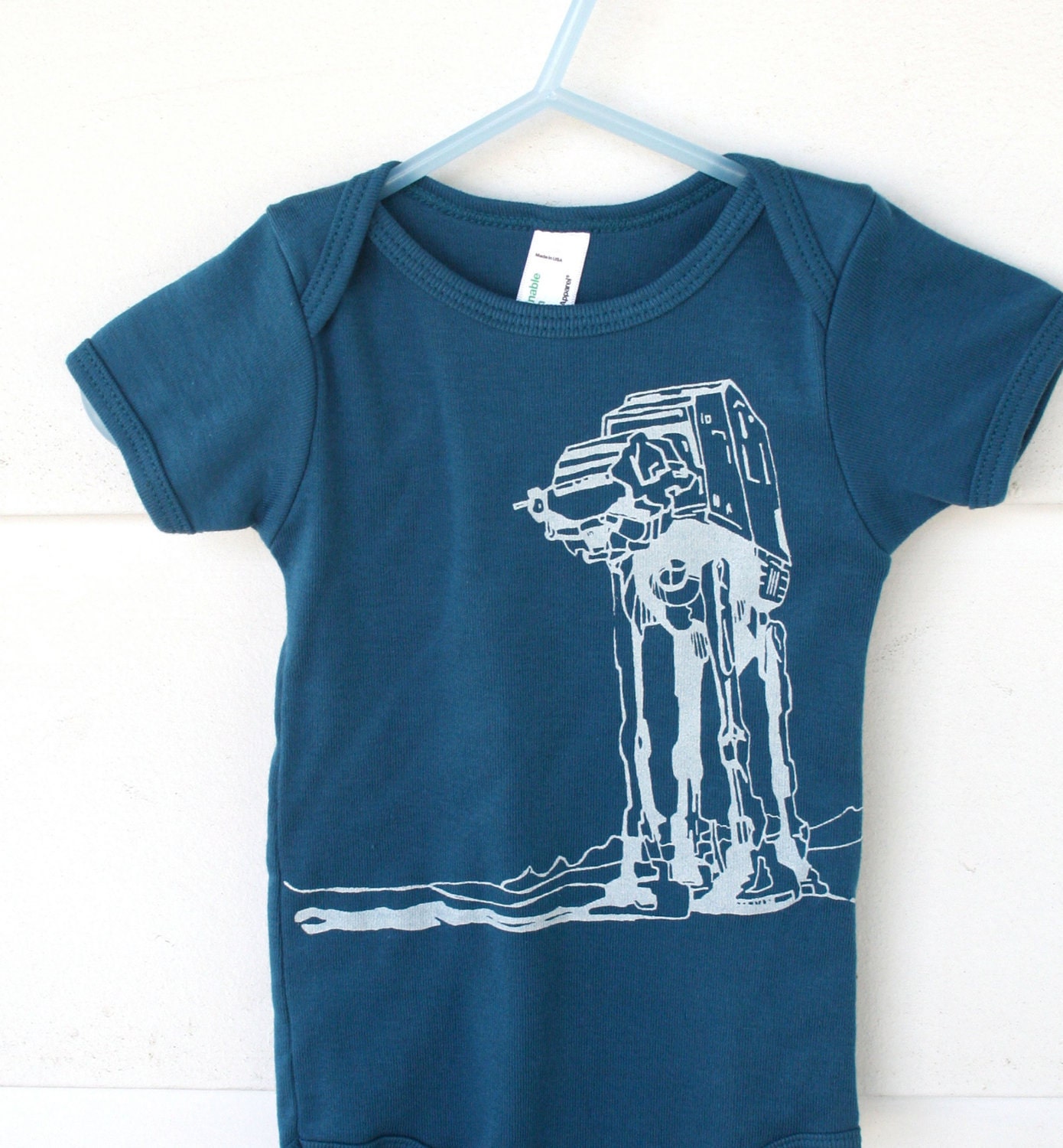 AtAt Walker American Apparel Organic baby Onesie in Galaxy Blue