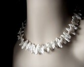 White Biwa Stick Pearl Necklace - Beach Wedding - Pearl Bridal Jewelry - Pearl Wedding Jewelry