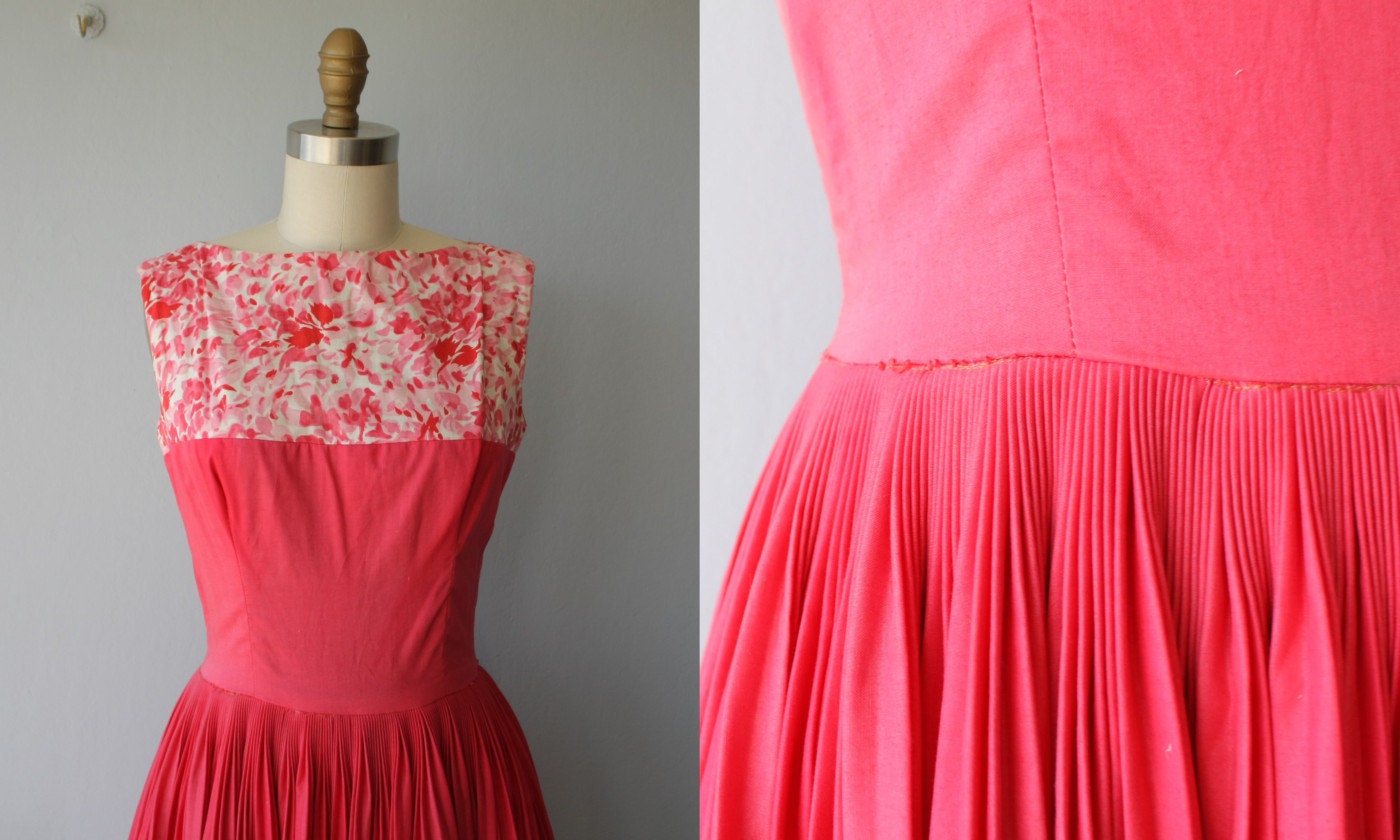 1950s vintage Suzy Perette geranium red party dress