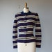 MEMORIAL DAY SALE / 40s sweater / 1940s sweater / Striped Alraune sweater - size small