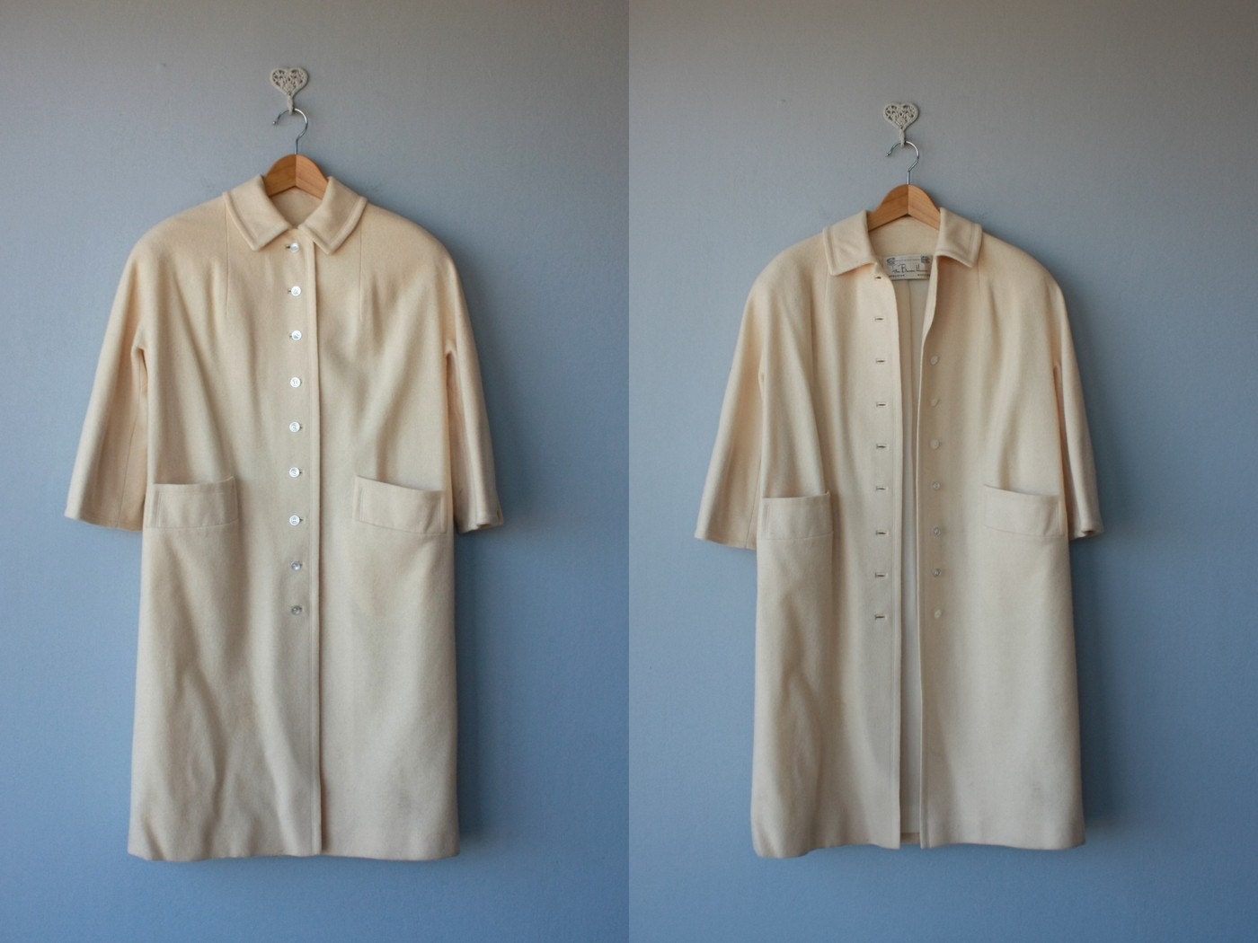 1950s coat / spring coat / Going My Way coat - size large