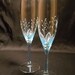 Flutes Hand Painted Glasses,Watery Blue Flutes Hand Painted