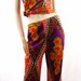 Vintage 70s HAUTE HIPPIE 3 piece OuTFiT Tank Blouse Pants Sassy PsyCheDeLiC ReTrO