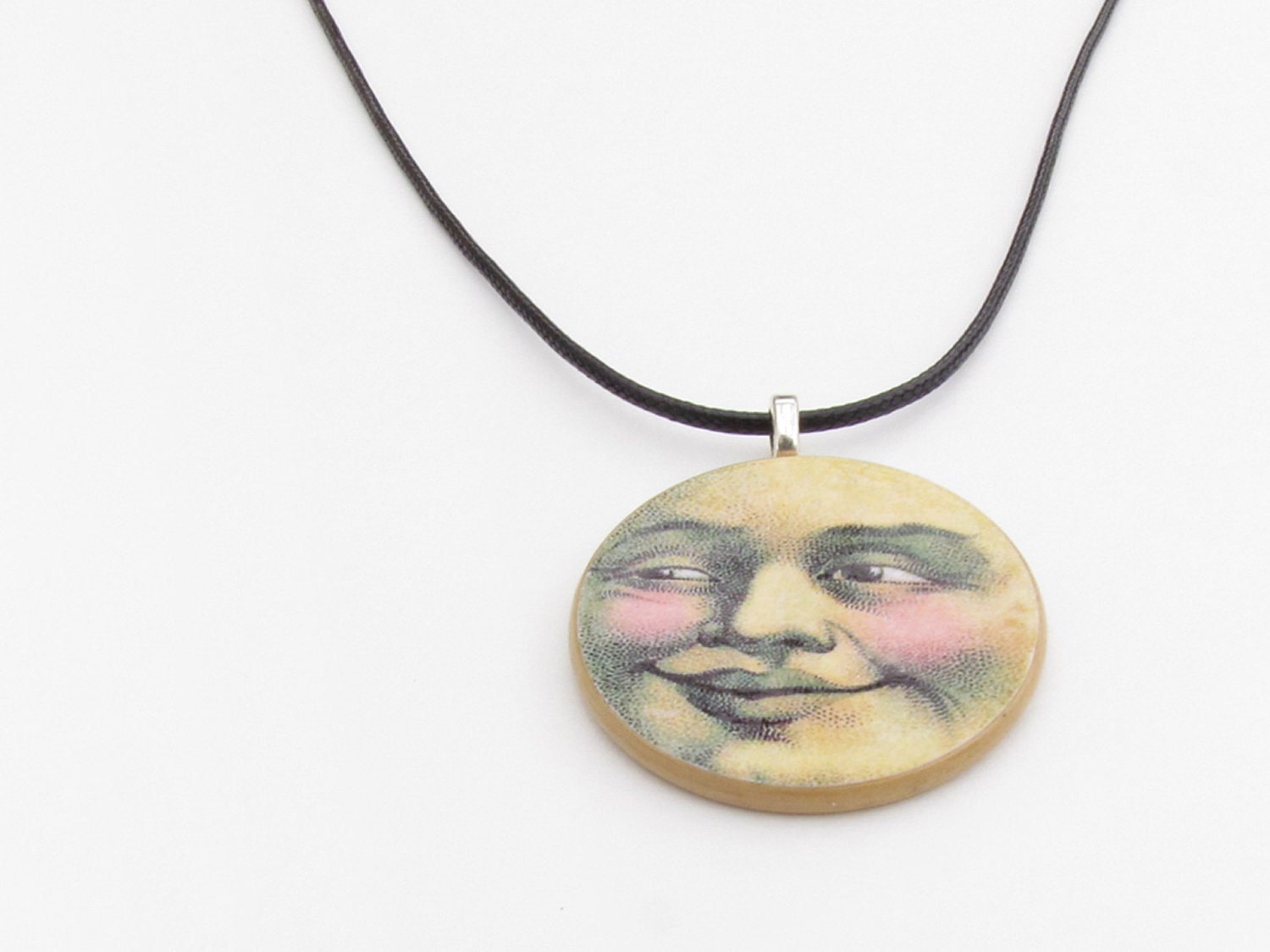 Moon Face - Necklace - Pendant