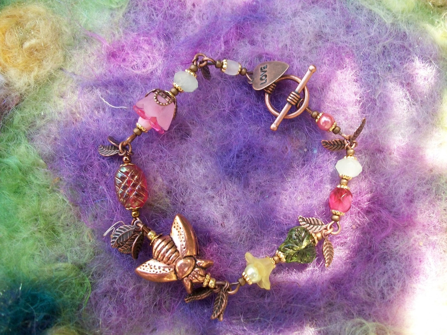 Bracelet Copper Bee Charm