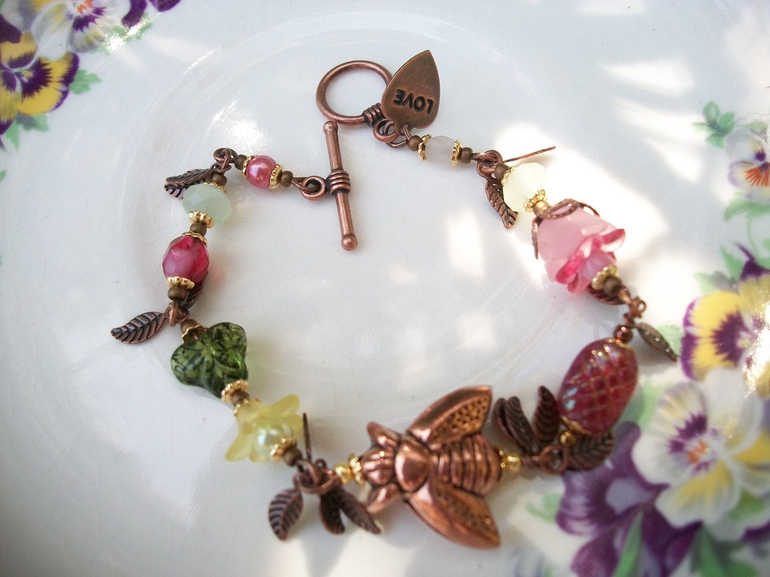 Bracelet Copper Bee Charm