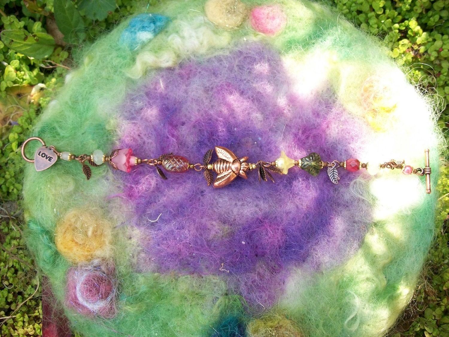 Bracelet Copper Bee Charm