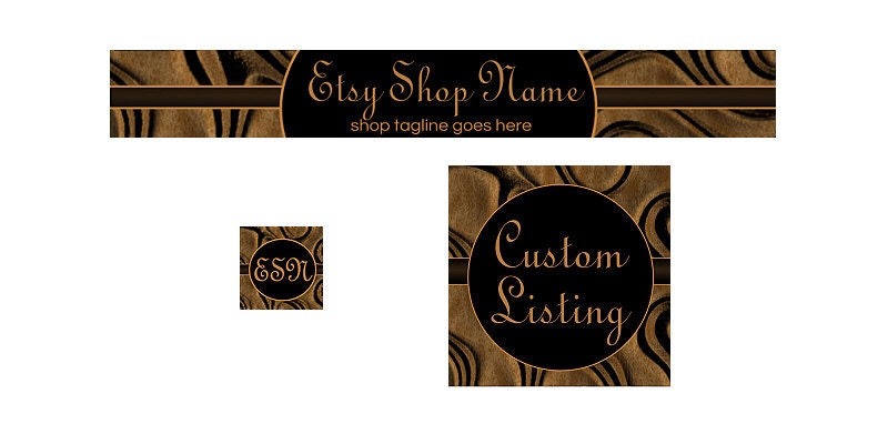 Etsy Shop Banner Set - 3 Piece - Abstract 102