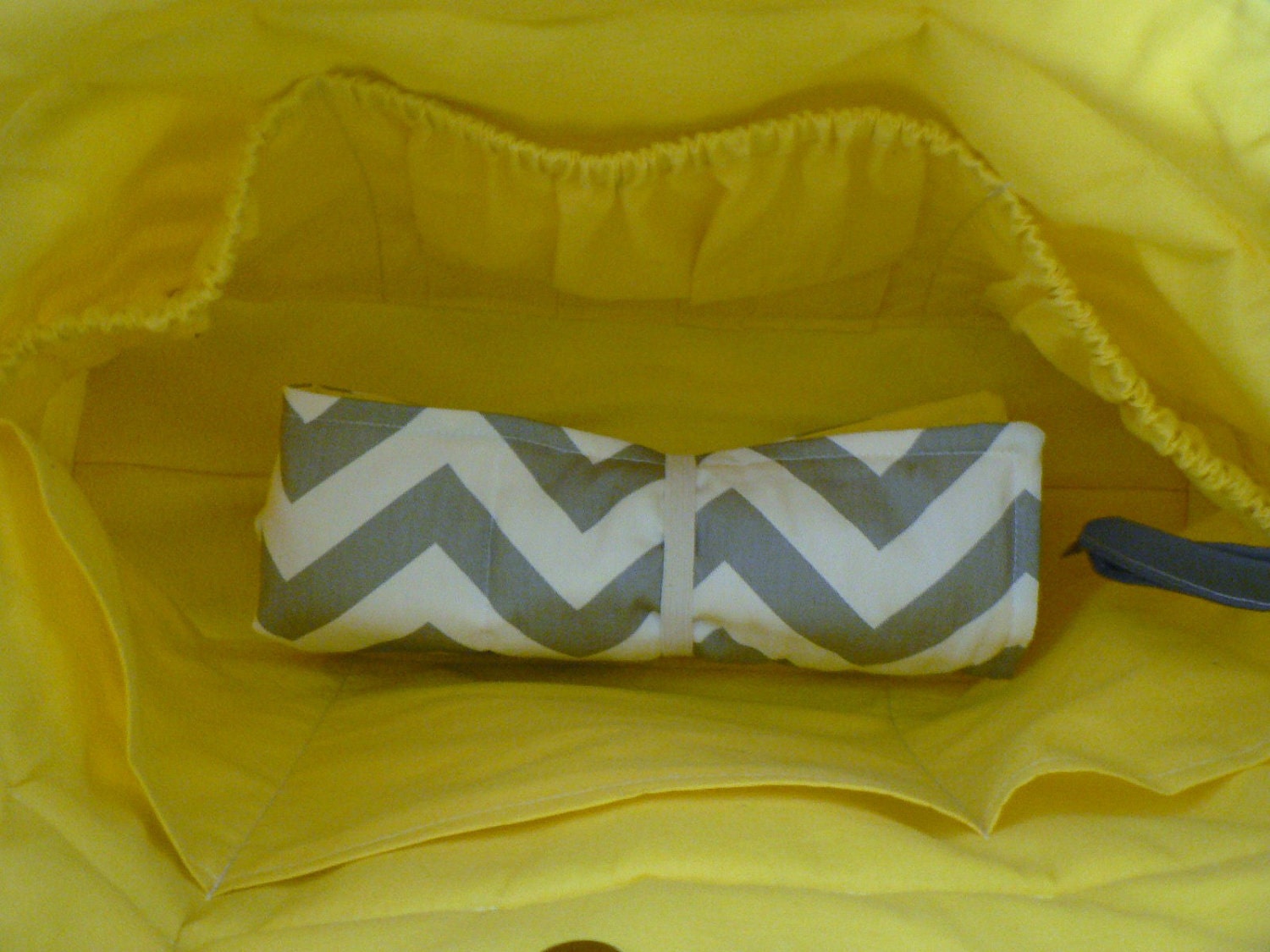 Monterey Chevron Diaper Bag Set - Medium - Grey Chervon and Yellow or Custom Design Your Own