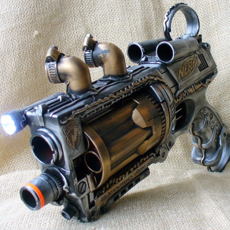 Steampunk Gun Nerf Maverick N-Strike Victorian Gothic