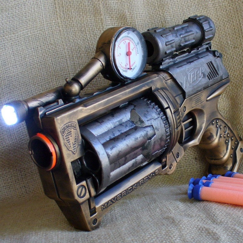 Steampunk Gun Nerf Maverick N-Strike Victorian Gothic