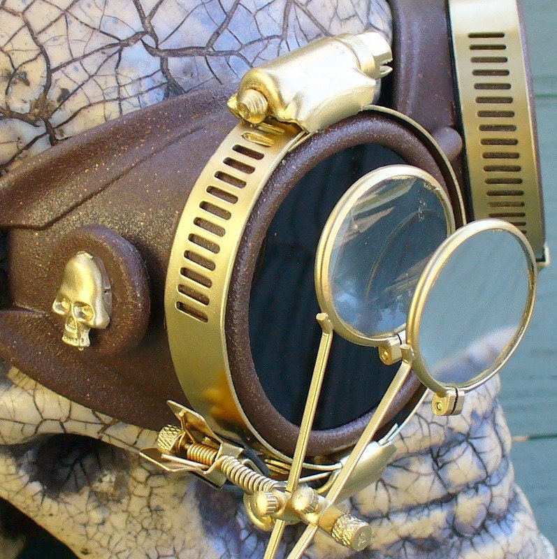 Steampunk Goggles Glasses Time Travel Crazy Scientist's Oculo-Vision Tool---bgld