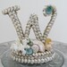 Beach Wedding ELEGANT INITIAL Shelled Cake Topper