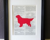 SALE Shortbreads-Golden Retriever Vintage Page Silhouette