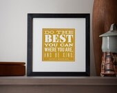 MADE to ORDER Your Favorite Quote FRAMED Graphic Giclee Print - 5x5 inch print in 10x10 handmade wood frame - Free Customization