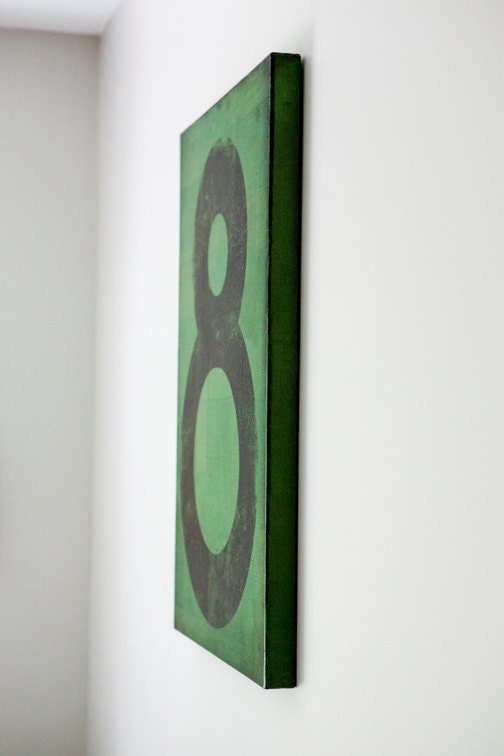 No. 5 Vintage-Style Gas Station Number  -  Gallery Wrapped Canvas Wall Art 20x30x1.5 by Ryan Fowler