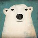 POLAR BEAR Potrait Graphic Wall Art Gallery Wrapped Canvas Panel 12x12x1.5 inch  signed Ready to Hang